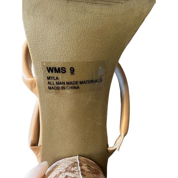 Dolce Vita Myla Sandals Size 9 Reptile Pattern Tan Strappy 3 Inch Heels - Picture 7 of 8